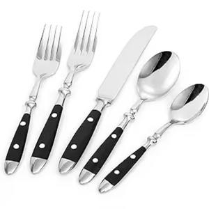 Ensemble de couverts en acier inoxydable de style moderne, élégants pour la salle à manger et la cuisine - Product Image 2