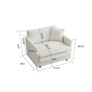 Juego de Sofás de 3 Piezas de Estilo Moderno, 1+1+3 Asientos, Sillón y Sofá de Dos Plazas con Brazos Contemporáneos para el Hogar o la Oficina - Product Image 5