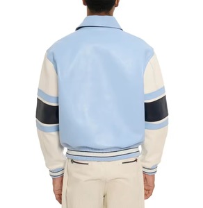 OEM Custom Wholesale Premium Varsity <b>Jacket</b> Contrast Leather Sleeve Letterman <b>Jacket</b> Button Up <b>Men</b> Outerwear Manufacturer - Product Image 4