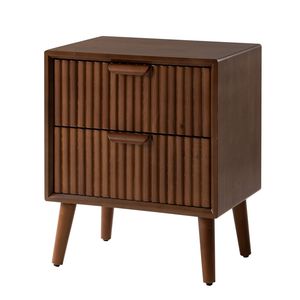 Commode à 2 tiroirs en teck de qualité supérieure avec poignées intégrées - Product Image 1