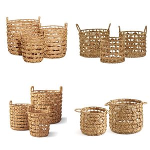 THE LINKS SERIES Natural <b>Wicker</b> Plant <b>Basket</b> Seagrass Water Hyacinth <b>Basket</b> Storage At Home Vanity Organizer - Product Image 1