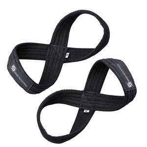SAAR INDUSTRIES Figure 8 Lifting Straps Red Nylon Anti-Slip Weightlifting Support Unisex <b>Strength</b> <b>Training</b> - Product Image 6