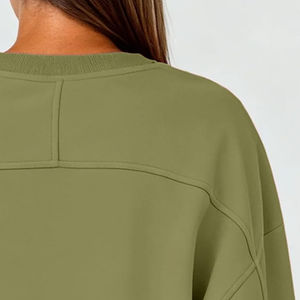 Sweat-shirt pour femme en molleton de coton épais de haute qualité, coupe oversize, entièrement personnalisable, style streetwear, prix abordable - Product Image 6