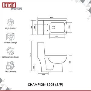 Exportador de Origen Indio que Vende Inodoro de Una Pieza de Cerámica para Instalar en el Suelo, Fabricado en India, para Uso Doméstico y Hotelero - Product Image 3
