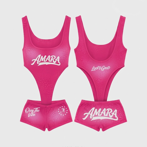 Traje de baño premium para mujer de poliéster y spandex de 190 GSM, con estampado de ojos en degradado marrón, transferencia térmica, logotipo personalizado para traje de baño. - Product Image 3