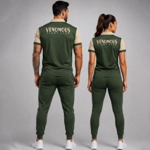 Venomous Custom Solid Color for Shirt Unisex Short Sleeve Embroidered Logo Casual Breathable Quick Dry 240g Jersey Fabric - Product Image 2