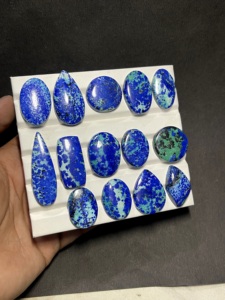 Cabochon d'azurite naturelle, pierre précieuse d'azurite bleue AAA, cabochon poli, pierre pour la fabrication de bijoux, gemme en vrac, cristal de collection - Product Image 3