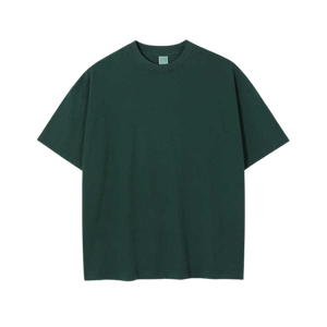 T-shirt en coton à manches courtes pour homme, coupe classique, couleur unie, col rond, jersey décontracté, tricoté, teint uni, design simple - Product Image 1