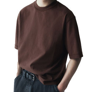 เสื้อยืดทรงหลวมแบบครอปสำหรับผู้ชาย ขายส่งยอดนิยม ไหล่ตก ผ้าฝ้ายแท้ 100% เป็นมิตรกับสิ่งแวดล้อม ระบายอากาศได้ดี รับสั่งทำ - Product Image 5