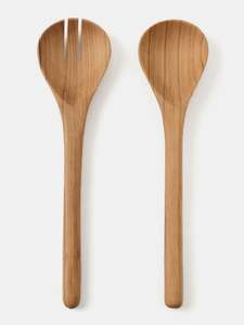 Cuchara y Tenedor de Madera de Acacia al por Mayor para Ensaladas, Frutas y Postres, Utensilio para Servir Ensaladas y Frutas - Product Image 4