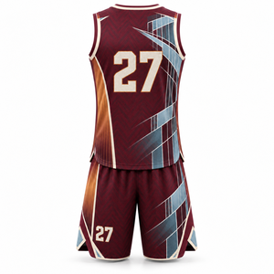 Ensemble Maillot et Short de Basketball Personnalisé – Tenue de Basketball Sublimée avec Col Cranté – Vente en Gros pour Équipes - Product Image 2