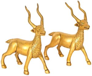 Estatua de Ciervo de Latón Hecha a Mano, Acabado Vintage Elegante, Pieza Decorativa para Decoración del Hogar u Oficina - Product Image 3