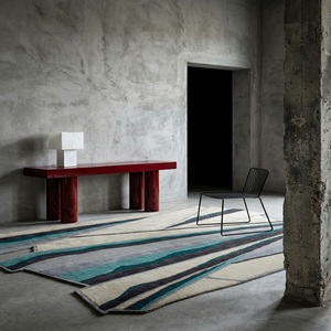 Alfombra de Oración Moderna de Lana de Nueva Zelanda de Pelo Alto, Hecha a Mano con Diseño Novedoso de Vidrio Roto, para Uso en el Hogar y Camping, de Látex, Limpieza en Seco - Product Image 1