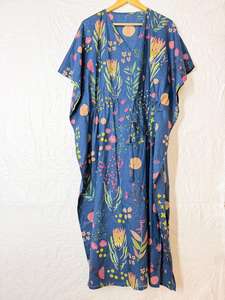 Vestido Kaftán de Algodón con Estampado Floral para Mujer, Holgado, para Playa, Verano, Estilo Boho - Product Image 3