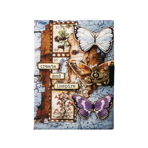 Create and Inspire Butterfly Vintage Journal | Printed Cardboard Hardcover Hand Sewing <b>Notebook</b> | 200 Unruled Pages | 7x5 Diary - Product Image 1