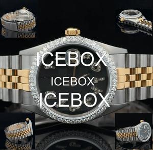 Montre-bracelet en acier inoxydable avec cadran en verre entièrement serti de moissanite, bracelet en acier inoxydable, résistance à l'eau 10 bars, fermoir de bracelet - Product Image 2