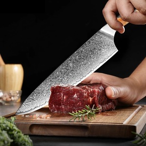 Custom Handmade Modern Chef <b>Knife</b> Extra <b>Sharp</b> Forged Damascus Steel Blade 8in Length Ambidextrous 3.0mm Thickness Resin+Wood - Product Image 2