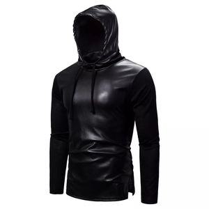 Sudadera con Capucha de Cuero Genuino para Invierno, Sudadera con Capucha para Hombre y Mujer, Impresión Digital, Teñido Liso, Forro Polar Vintage, Chaqueta Unisex, Colores Personalizados - Product Image 2