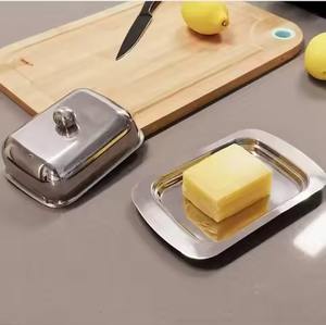 Elegante Mantequillera de Metal con Tapa para Cocina, Mesa de Comedor, Almacenamiento de Mantequilla para el Hogar, Desayuno y Presentación en Restaurantes - Product Image 1