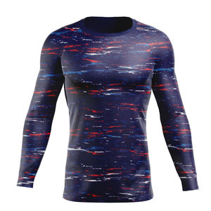 T-shirt de compression à manches longues imprimé par transfert thermique, respirant et à séchage rapide, unisexe, pour le combat - Product Image 1