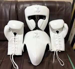 Ensemble de boxe en cuir PU pour entraînement, équipement MMA, gants de frappe, protège-tête, protège-glandes, fermeture auto-agrippante réglable, respirant - Product Image 5