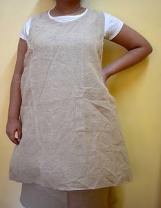 Delantal de cintura sin mangas de color natural de lino 100% - Product Image 2