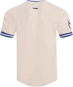 Buffalo Bills Cream T-Shirt with Blue <b>Red</b> Embroidery and Mascot Logo Machine Embroidered Durable Custom Polyester Material - Product Image 3