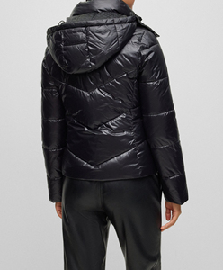 Women Hooded Puffer Jacket Custom Warm <b>Quilted</b> <b>Winter</b> Coat Lightweight OEM ODM Private Label Supplier - Product Image 4