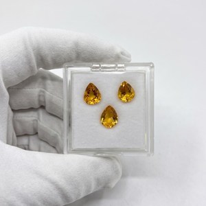 Citrine naturelle taille poire facettée, pierre précieuse jaune de 20 carats, provenance Rajasthan, ZUBEDA GEMS JEWELRY pour la fabrication de bijoux, fournisseur en gros - Product Image 1