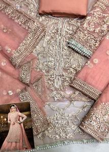 Vestido de novia indio paquistaní, gasa, red, con Red, Dupatta, oferta, 2021 - Product Image 3