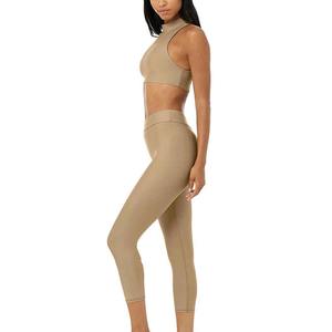 Conjunto Deportivo Casual a Cuadros de Manga Larga para Mujer, Leggings de Yoga de Cintura Alta con Efecto Push-Up, Ropa Deportiva de Algodón para Gimnasio, Fitness y Running, Tallas Grandes - Product Image 2