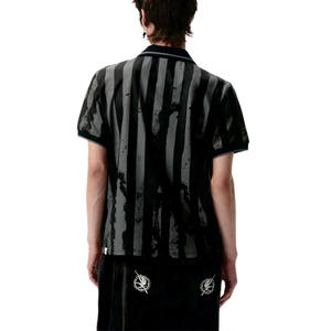 Maillot de football américain pour homme de haute qualité, à rayures verticales, style streetwear, col polo, motif personnalisé, mélange de polyester, été, vente en gros - Product Image 6