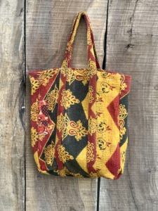 Bolso de Hombro de Algodón Hecho a Mano con Puntadas Kantha, Ecológico y Reutilizable, para Compras, Mercado, Playa, Picnic y Supermercado - Product Image 2