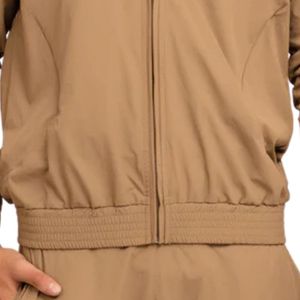 <b>Men's</b> Camel Brown Bomber <b>Jacket</b> Casual <b>Lightweight</b> Zip Up Stand Collar <b>Jacket</b> Ribbed Hem Custom Wholesale - Product Image 3