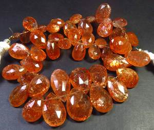 Piedras Preciosas de Sunstone con Facetas de Arcoíris en Forma de Pera, 7-16 mm, Hermoso Brillo Natural, Confeti de Primera Calidad, Naranja, 9 Pulgadas, para Joyería - Product Image 5