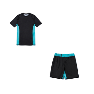 Conjunto de Artes Marciales Mixtas para Hombre, Color Blanco con Detalles Negros, Pantalones Cortos y Camiseta de Poliéster de Secado Rápido, Corte Regular, Talla Adulto - Product Image 4