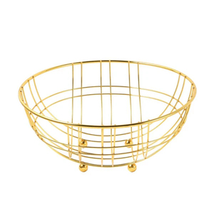 Modern Rose Gold Metal Wire Fruit <b>Basket</b> for Kitchen Countertop Luxury Style <b>Vegetable</b> <b>Storage</b> Bowl & Decorative Table Decor - Product Image 2