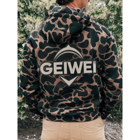 Sweat-shirt à capuche pour homme avec logo personnalisé, 500 g/m², tactique d'extérieur, camouflage Real Tree Old School Duck, pour la chasse, coupe ample