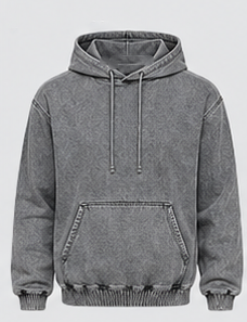Sweat-shirt à capuche en denim pour homme de qualité supérieure avec poche kangourou - Product Image 5