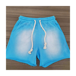 Shorts en coton rose 100% avec cordon de serrage, logo frontal, style streetwear, écologiques, respirants, décontractés, taille mi-haute pour hommes - Product Image 6