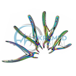 Ensemble de 7 pinces pédiatriques arc-en-ciel de qualité supérieure, revêtement titane, pour extraction dentaire pédiatrique, instruments chirurgicaux dentaires, kit CE - Product Image 2