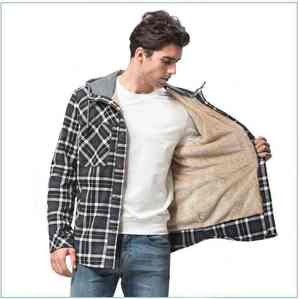 Comfortable Warm <b>Mens</b> <b>Flannel</b> <b>Jacket</b> New Design Windproof Breathable Custom Logo Zipper Front Polyester - Product Image 4
