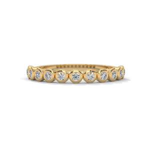 <b>Gold</b> Color Diamond Bezel <b>Set</b> Eternity <b>Ring</b> Round Cut Band for Wedding Anniversary Gift - Product Image 1