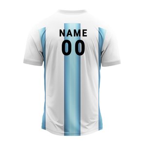 เสื้อวอลเลย์บอลสไตล์อาร์เจนตินาสีฟ้าขาวลายทางแนวตั้งประสิทธิภาพสูง คอกลม สำหรับฝึกซ้อมฟุตบอลสำหรับผู้ชาย - Product Image 3
