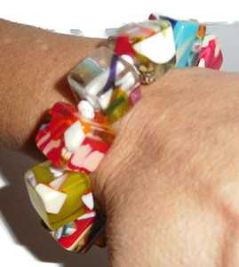 Pulsera de joyería de moda de resina de ángulo hecha a mano de alta calidad para mujer, hebra de Color DE MARCA DE LA India, artesanía de resina - Product Image 6