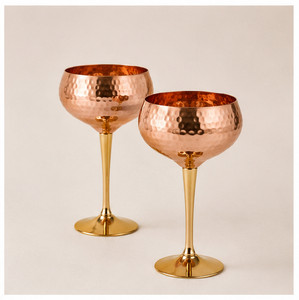 Wholesale Handmade Hammered Pure Copper <b>Wine</b> <b>Goblet</b> With Elegant Brass Stem Tarnish-Resistant Luxury Metal Drinkware For Hotel - Product Image 1