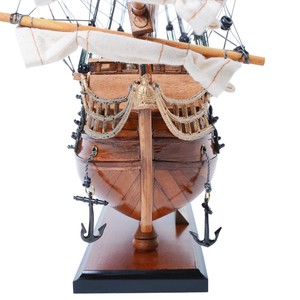 เรือจำลองขนาดเล็ก T175 - รุ่นวิคตอรี่ แฮนด์เมดจากไม้ ดีไซน์เรือเดินสมุทร สำหรับตกแต่งบ้านสไตล์เรโทร ขนาด 48x17x47 ซม. - Product Image 3