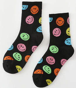 <b>Hot</b>-selling Women Smile <b>Socks</b> Custom Design Knitted Crew <b>Socks</b> Ladies Tube Cotton <b>Sock</b> Wholesale Low MOQ - Product Image 3