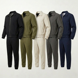 Boys Solid Color <b>Tracksuits</b> Full Zipper Jacket And Joggers Set Casual Autumn Wear With Side Pockets Regular Fit - Product Image 4