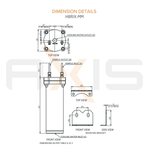 เครื่องทำความเย็นตัวอย่างอุตสาหกรรม Axis HBRIX-MM แบบแลกเปลี่ยนความร้อนชนิดของเหลว รับประกัน 1 ปี ระบบเก็บตัวอย่างอย่างต่อเนื่อง - Product Image 2
